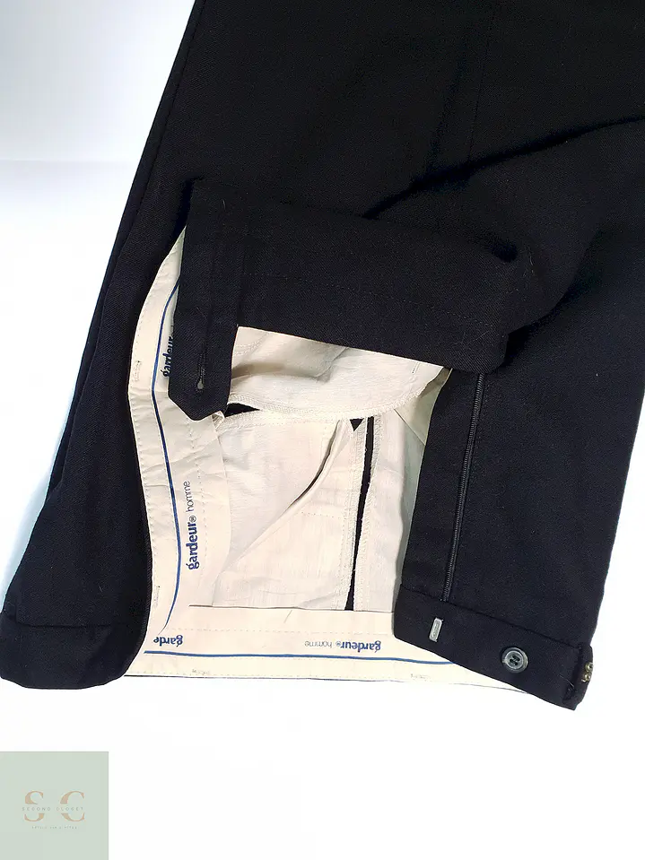 Pantalón Gardeur Homme 100% Lana Virgen Negro Talla 2XL 50 4