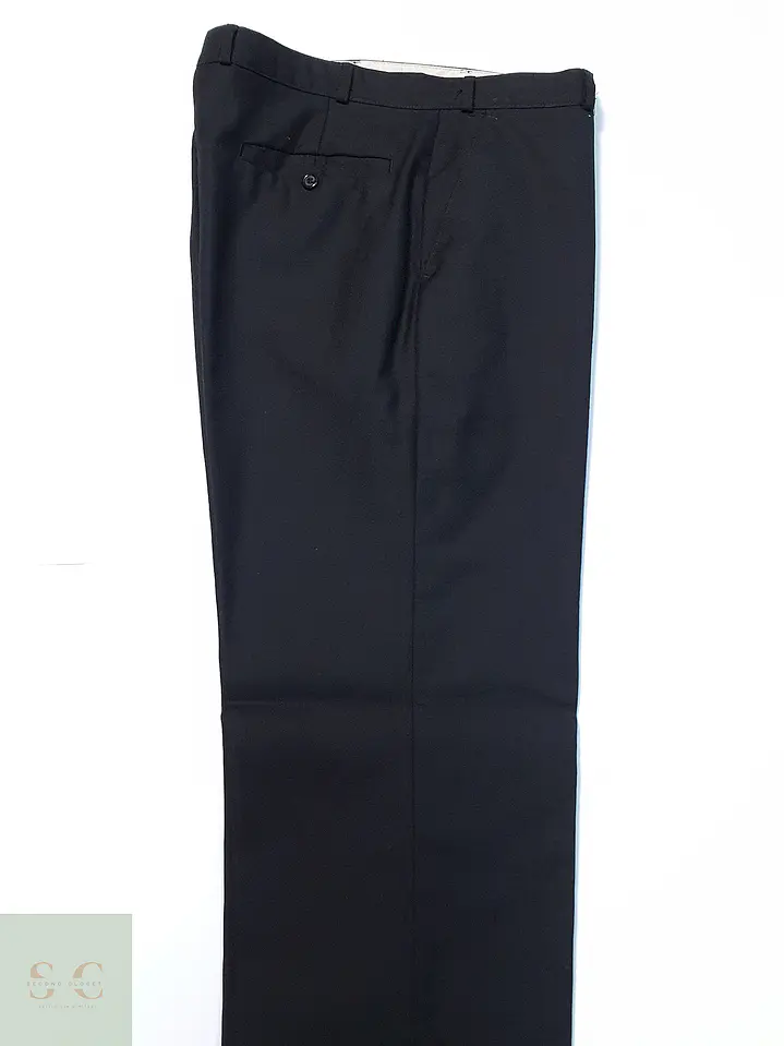 Pantalón Vintage Negro Lana Virgen Talla XL 48 2