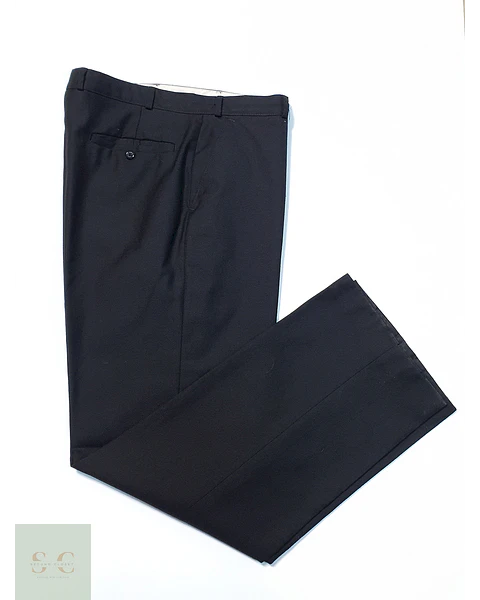 Pantalón Vintage Negro Lana Virgen Talla XL 48