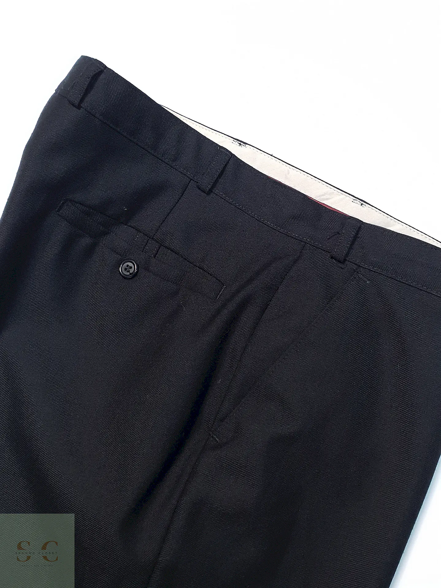 Pantalón Vintage Negro Lana Virgen Talla XL 48 3