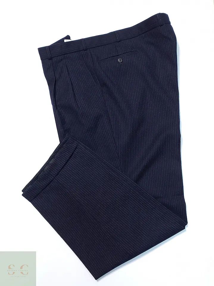 Pantalón Vintage Gutos Azul Rayas Lana Talla 5XL 58 1