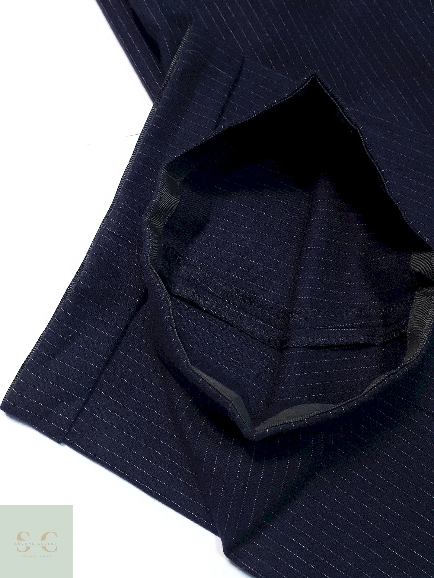 Pantalón Vintage Gutos Azul Rayas Lana Talla 5XL 58 2