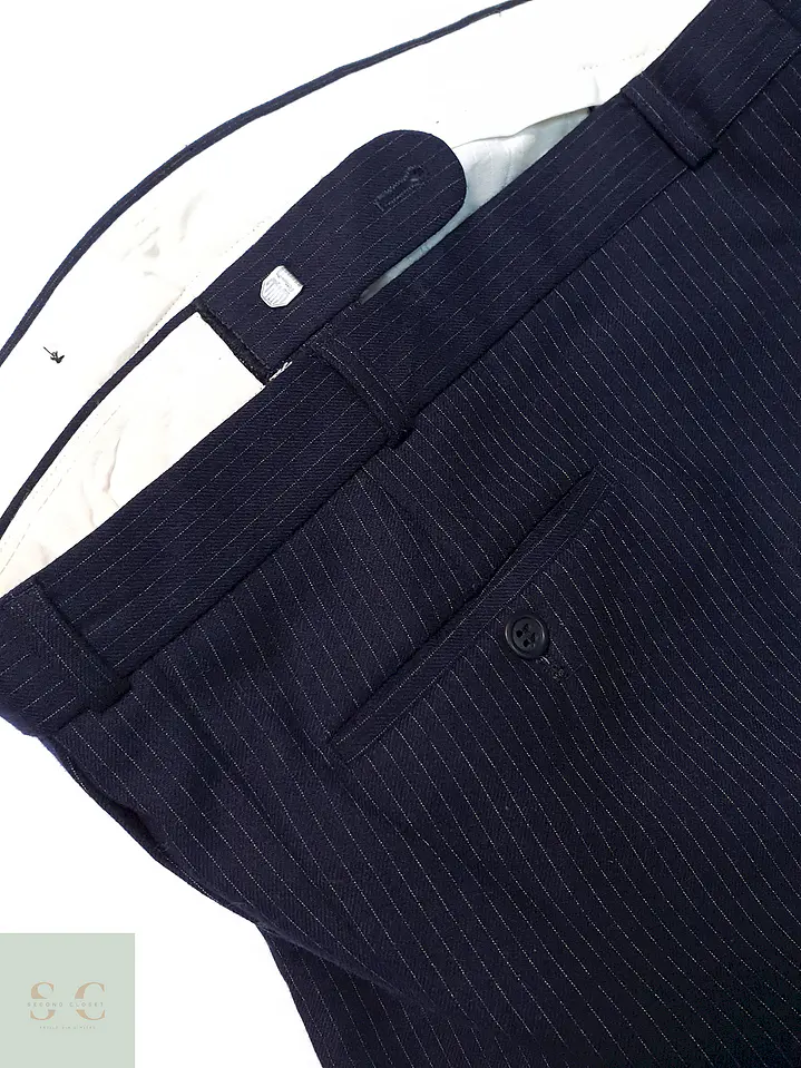 Pantalón Vintage Gutos Azul Rayas Lana Talla 5XL 58 4