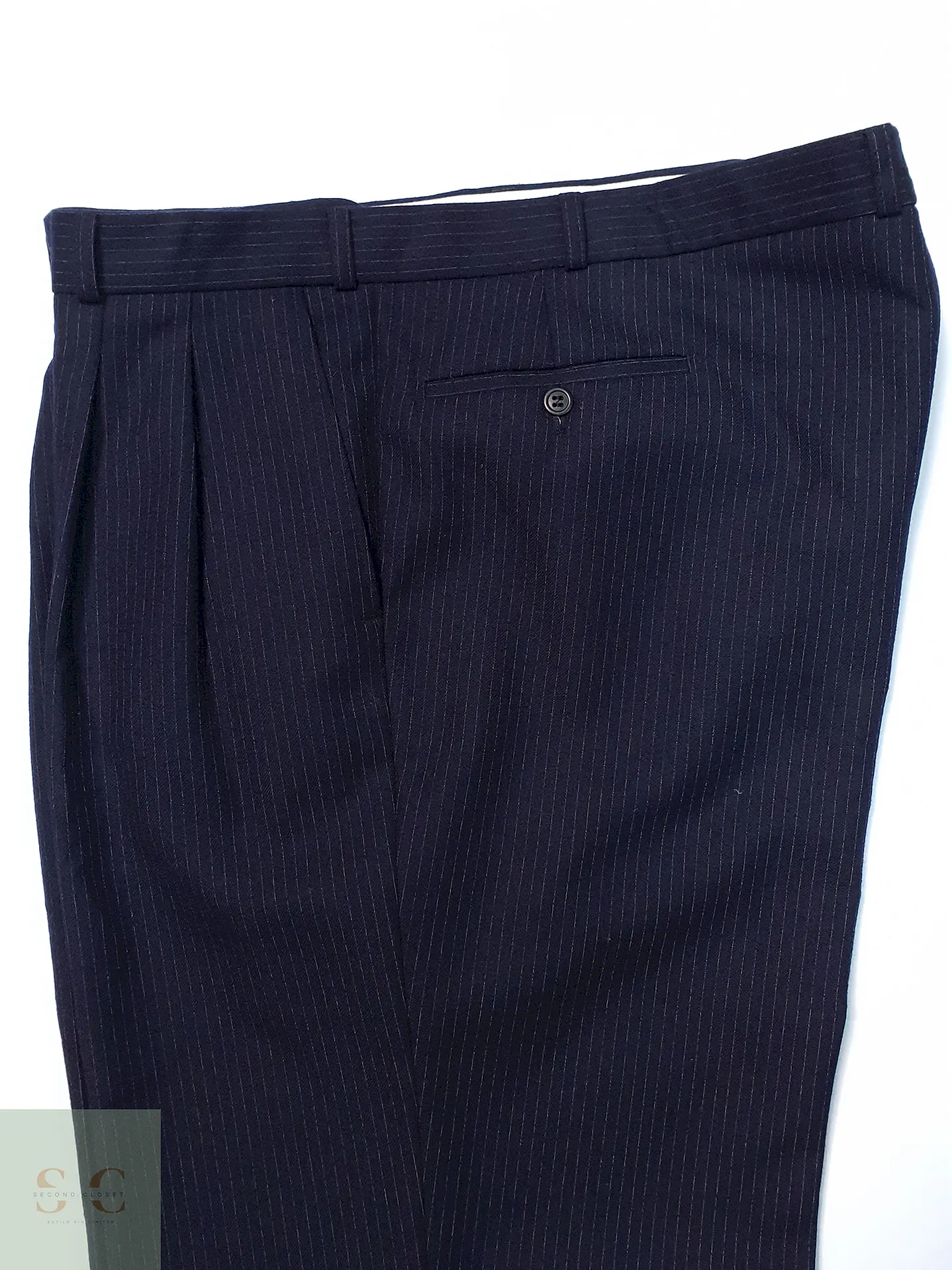 Pantalón Vintage Gutos Azul Rayas Lana Talla 5XL 58 5