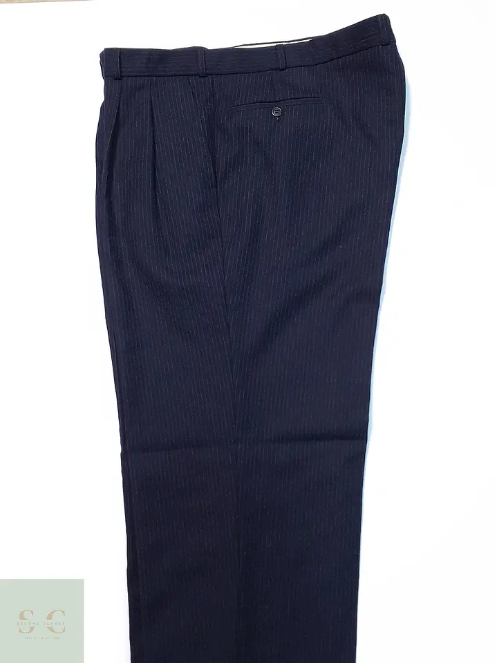 Pantalón Vintage Gutos Azul Rayas Lana Talla 5XL 58 6