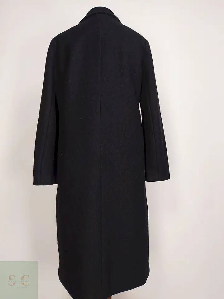 Abrigo Largo Negro Lc Waikiki Mezcla Lana Cruzado Talla 42 L 11