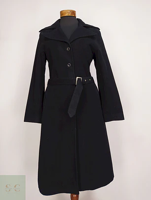 Abrigo Largo Negro XX by Mexx 80% Lana Talla 38 S/M