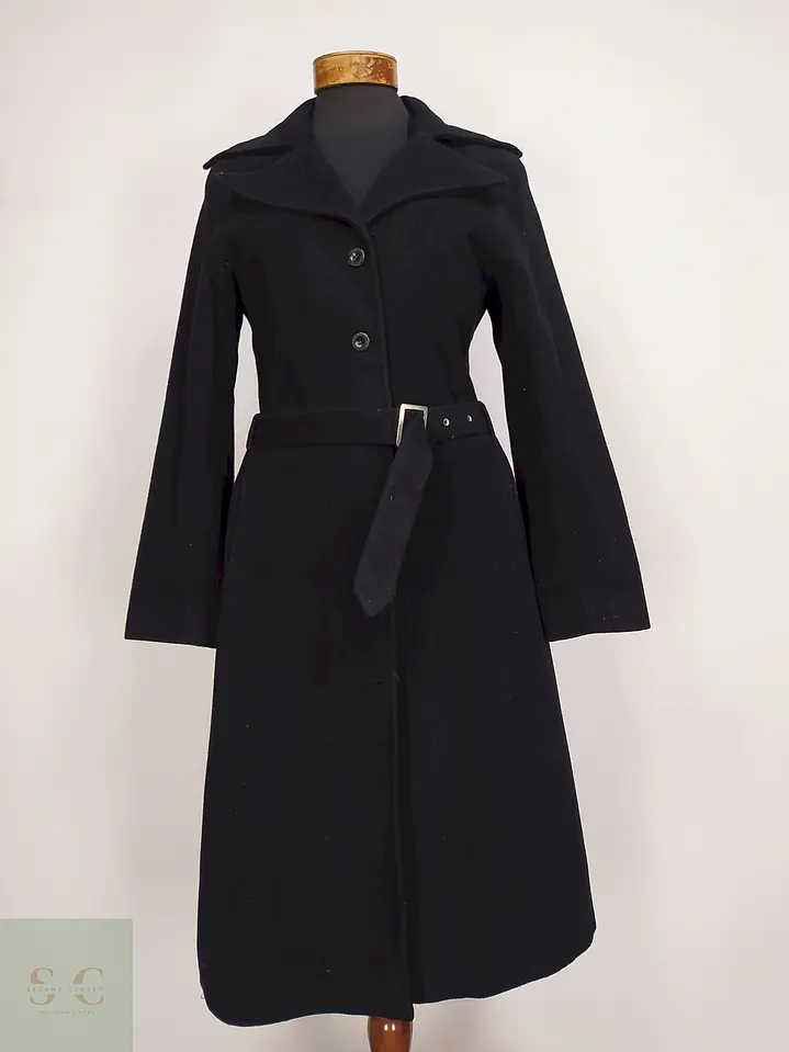 Abrigo Largo Negro XX by Mexx 80% Lana Talla 38 S/M 1
