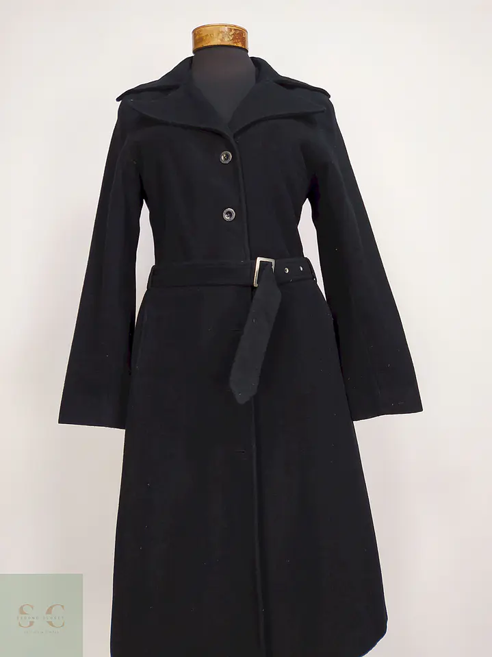 Abrigo Largo Negro XX by Mexx 80% Lana Talla 38 S/M 2