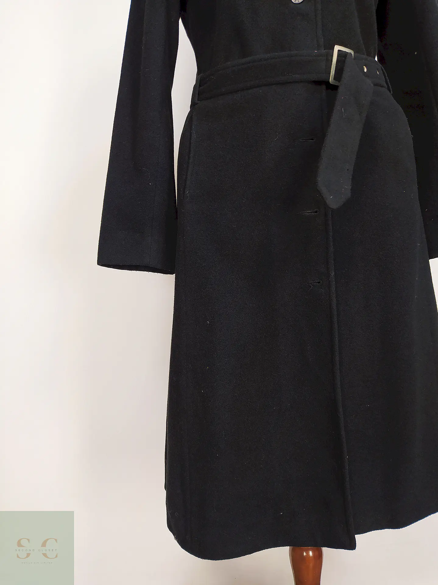 Abrigo Largo Negro XX by Mexx 80% Lana Talla 38 S/M 3