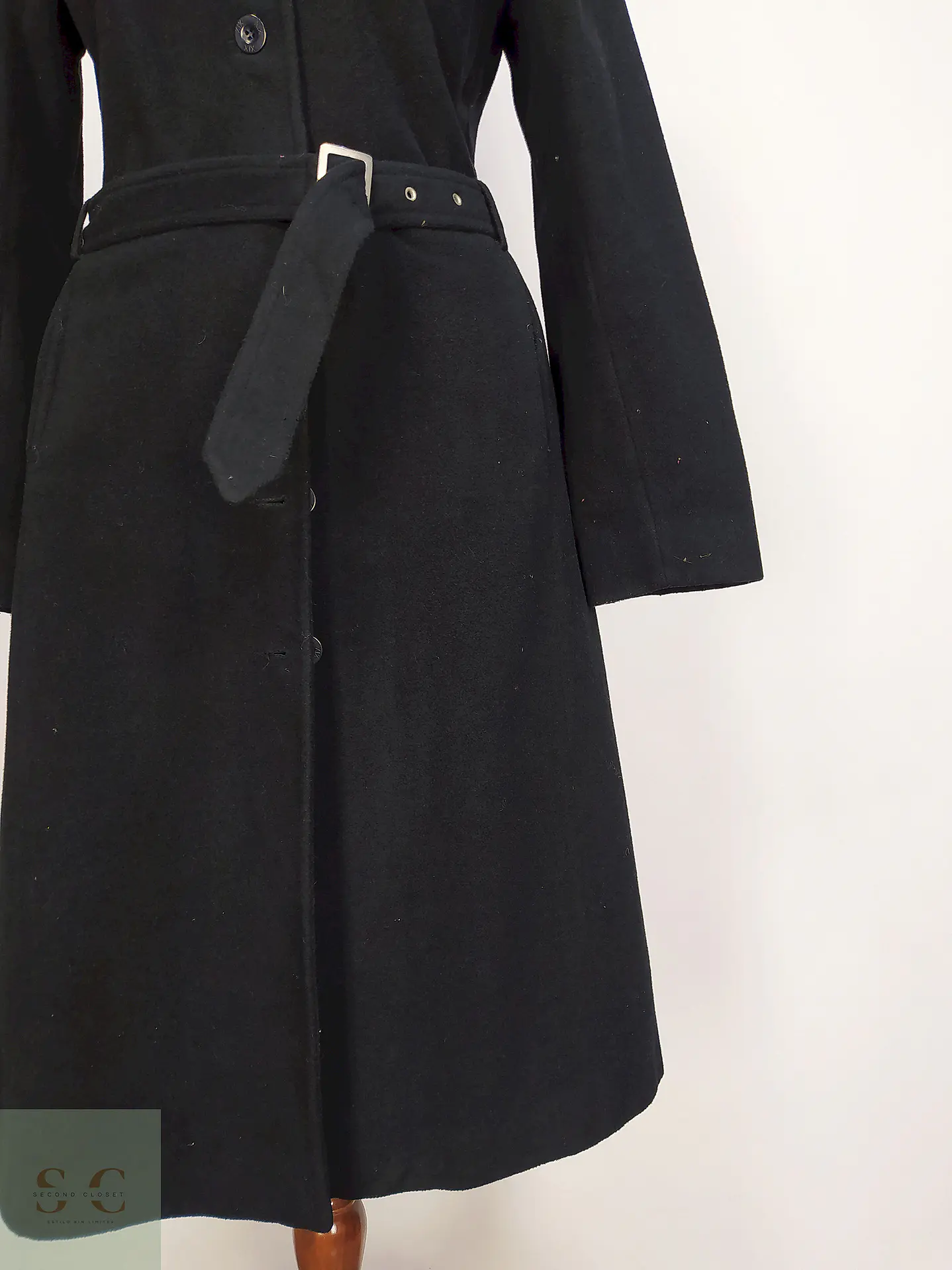 Abrigo Largo Negro XX by Mexx 80% Lana Talla 38 S/M 4