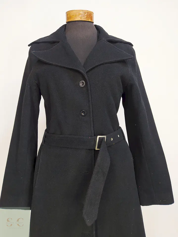 Abrigo Largo Negro XX by Mexx 80% Lana Talla 38 S/M 7