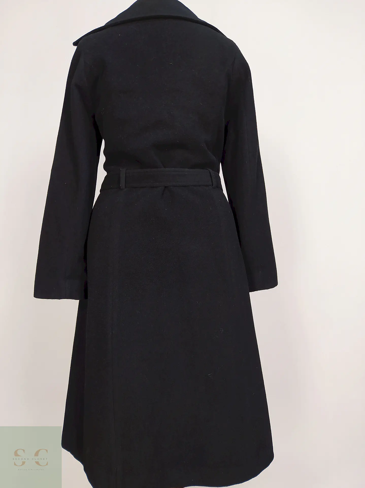 Abrigo Largo Negro XX by Mexx 80% Lana Talla 38 S/M 13