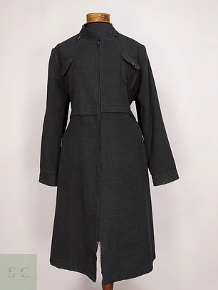 Abrigo Largo Plomo Defile Talla 44 XL