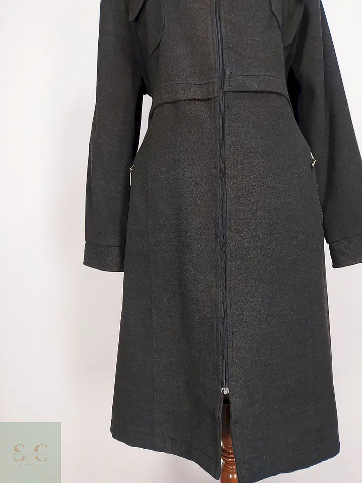 Abrigo Largo Plomo Defile Talla 44 XL 2