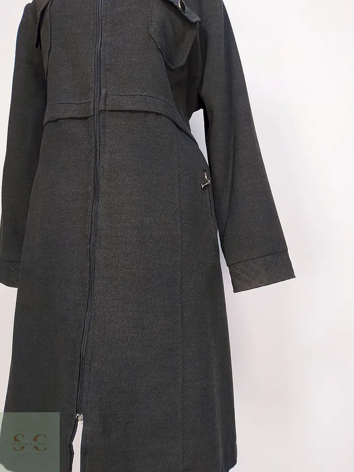 Abrigo Largo Plomo Defile Talla 44 XL 4