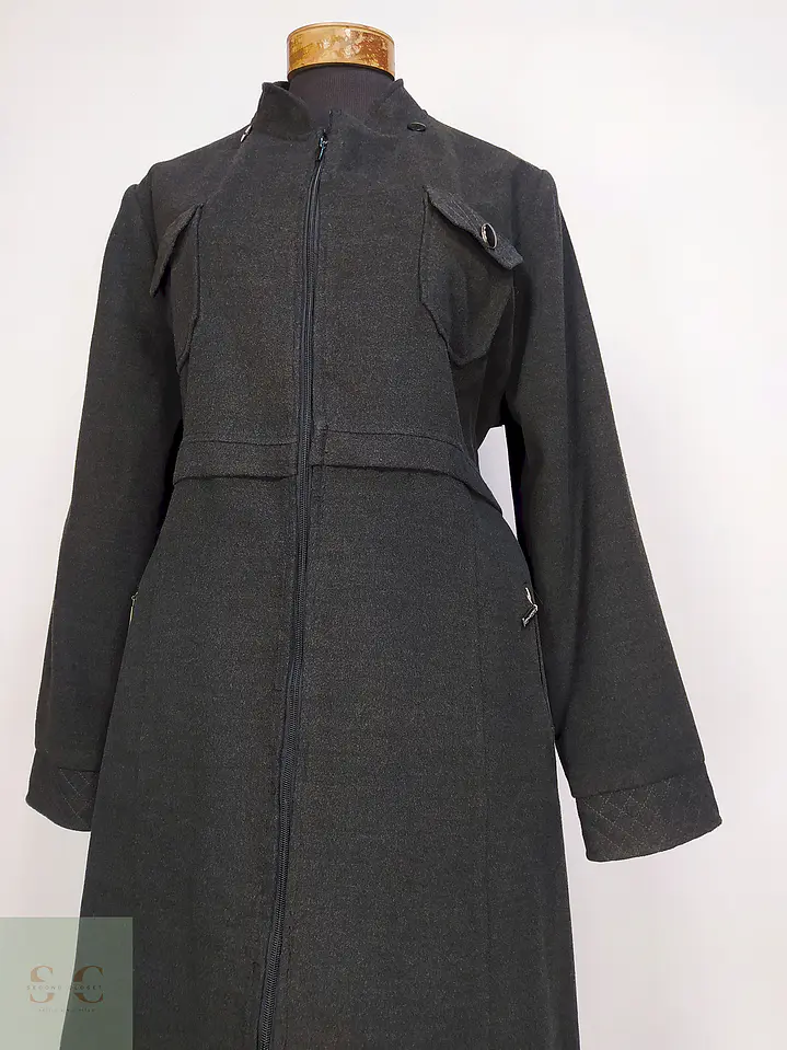 Abrigo Largo Plomo Defile Talla 44 XL 5