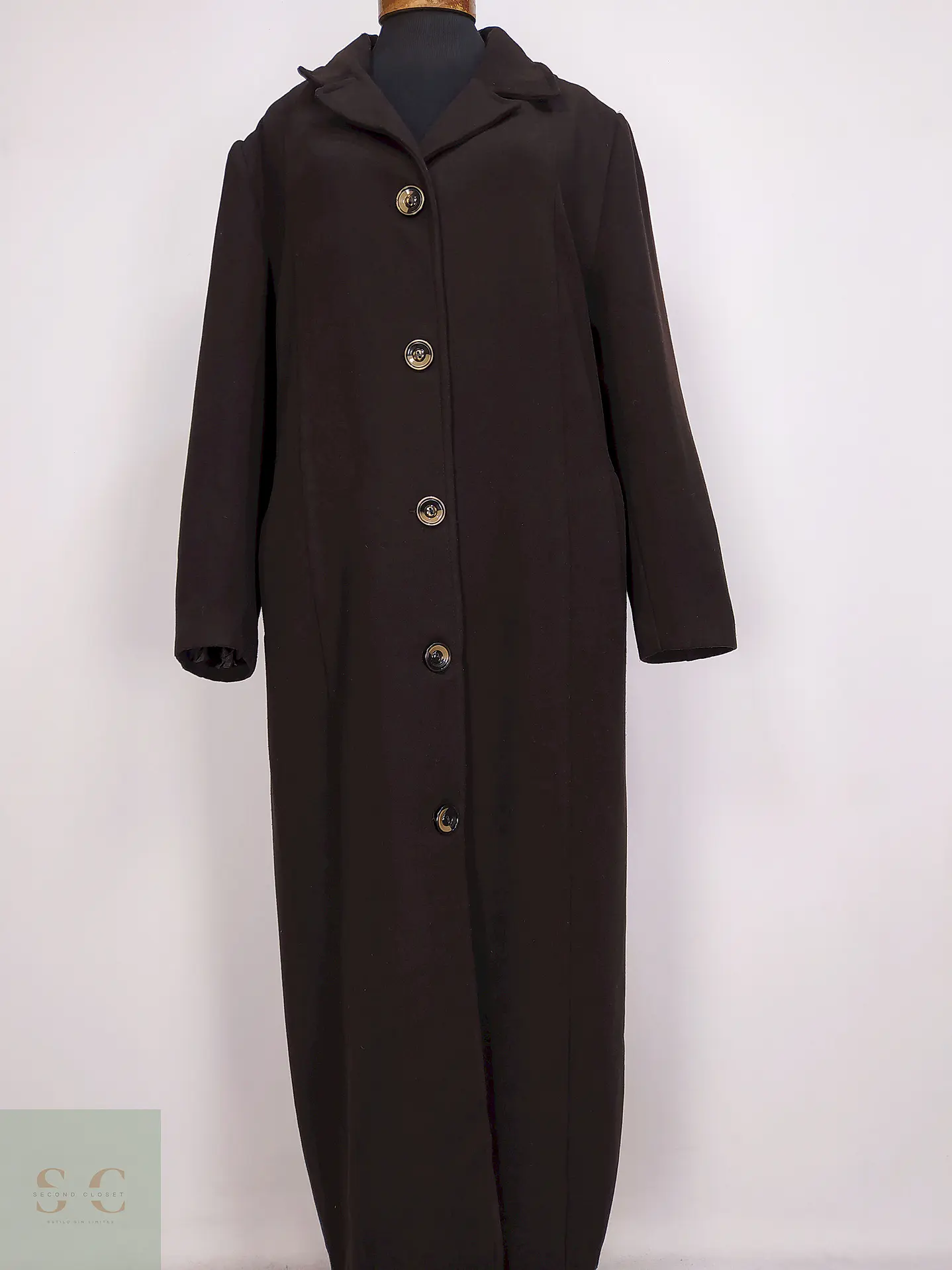 Abrigo Largo Café Berfin Talla 46 XXL 1