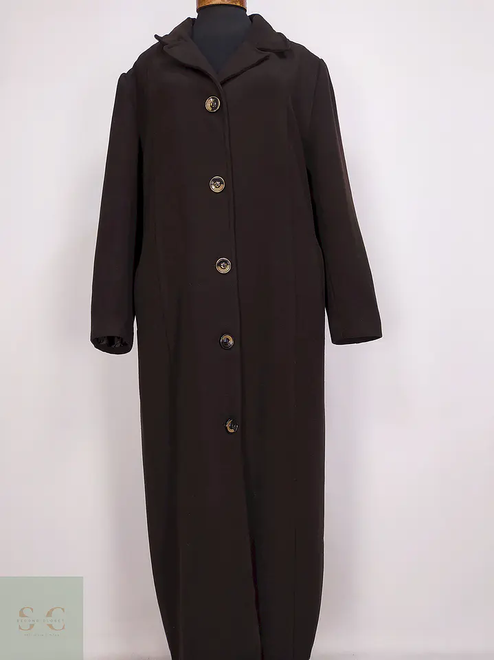Abrigo Largo Café Berfin Talla 46 XXL 1