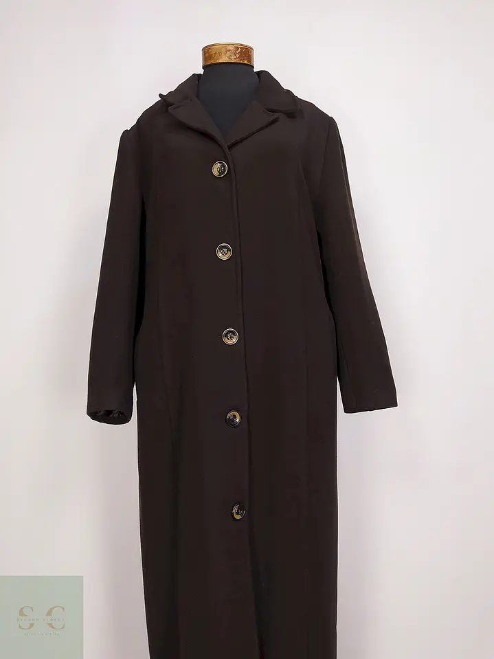 Abrigo Largo Café Berfin Talla 46 XXL 2