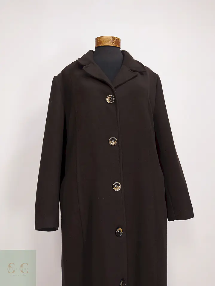Abrigo Largo Café Berfin Talla 46 XXL 3