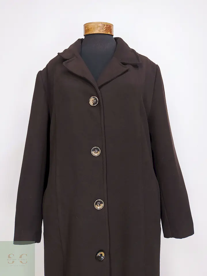Abrigo Largo Café Berfin Talla 46 XXL 4