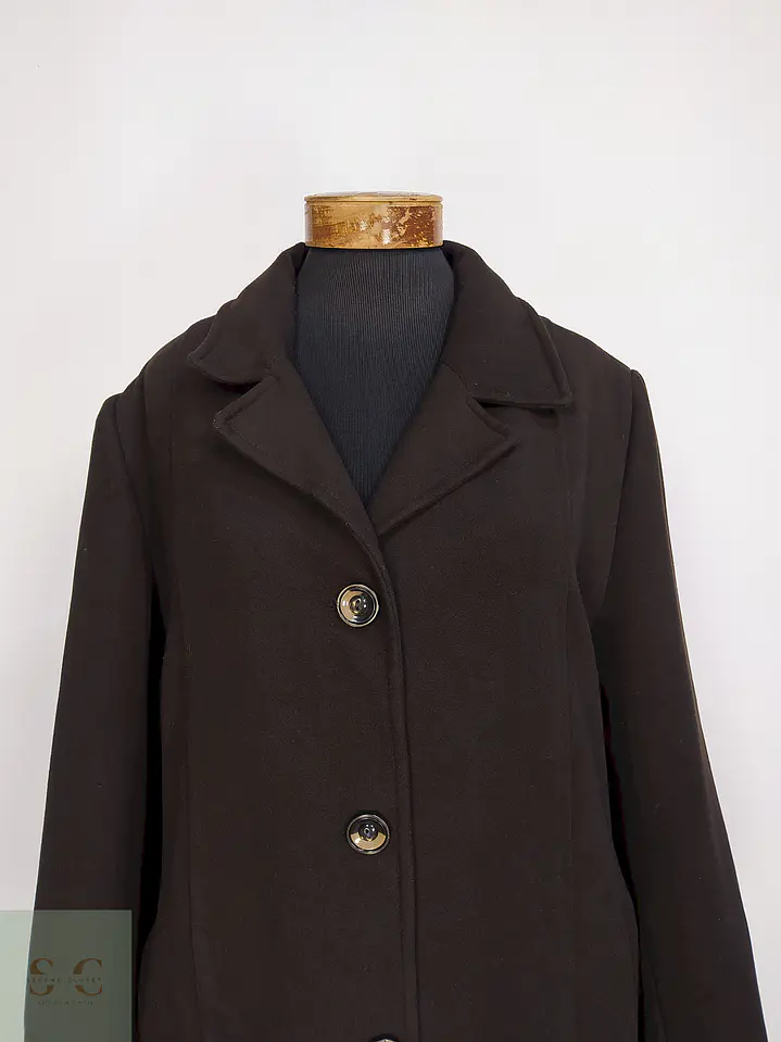 Abrigo Largo Café Berfin Talla 46 XXL 5