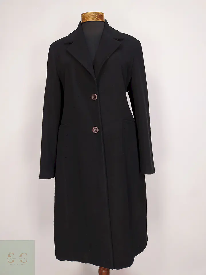 Abrigo Kiptek Negro 70% Lana Talla 44 XL 1