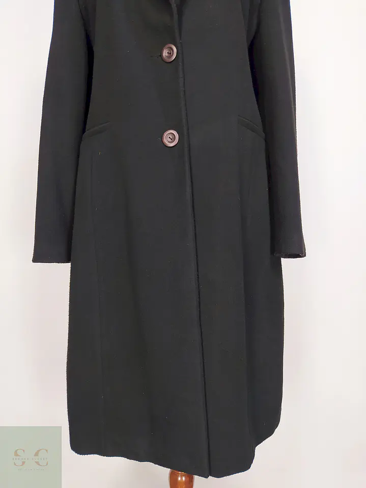 Abrigo Kiptek Negro 70% Lana Talla 44 XL 2