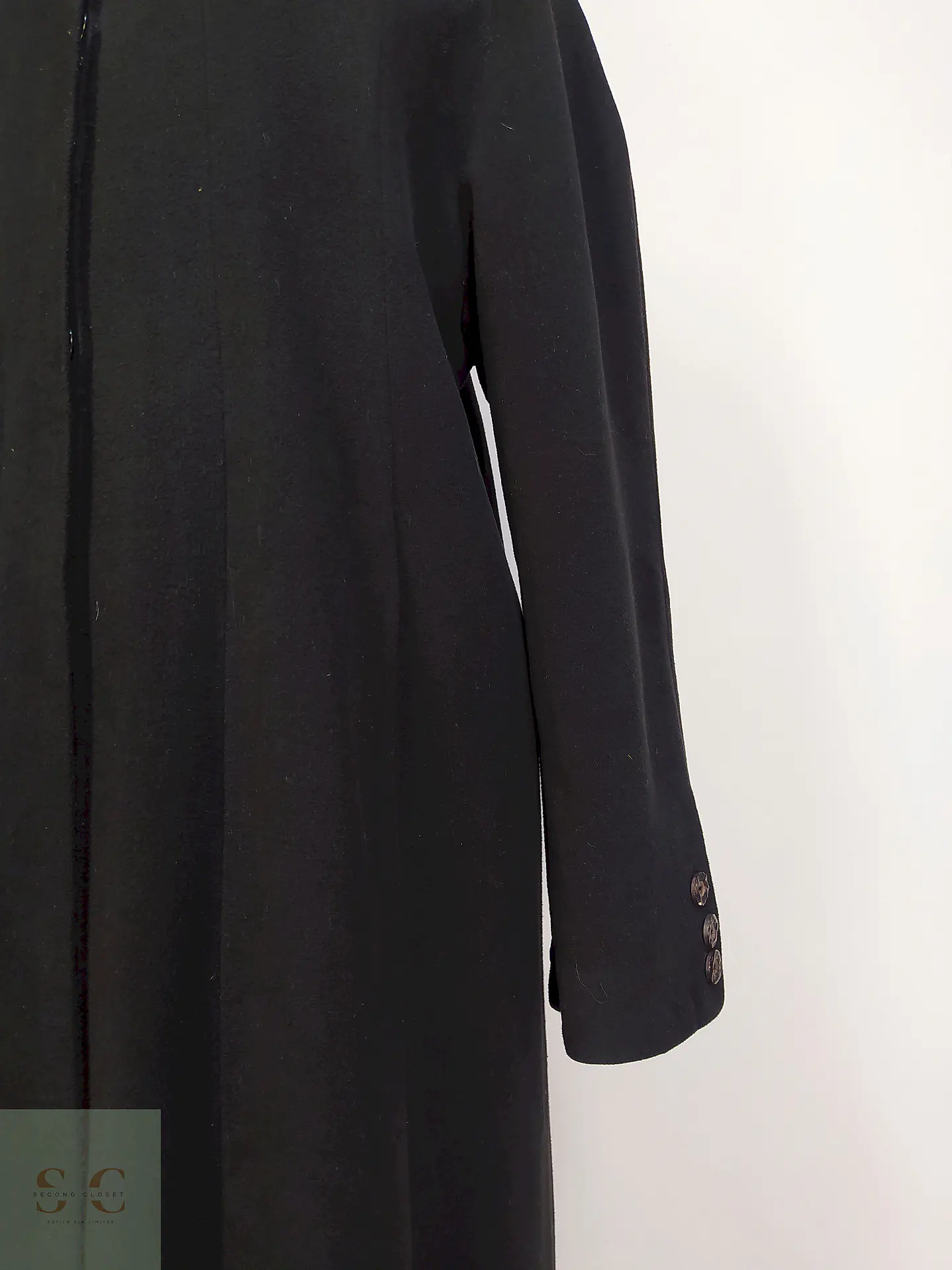 Abrigo Largo Negro Erkuri Talla 46 XXL 5