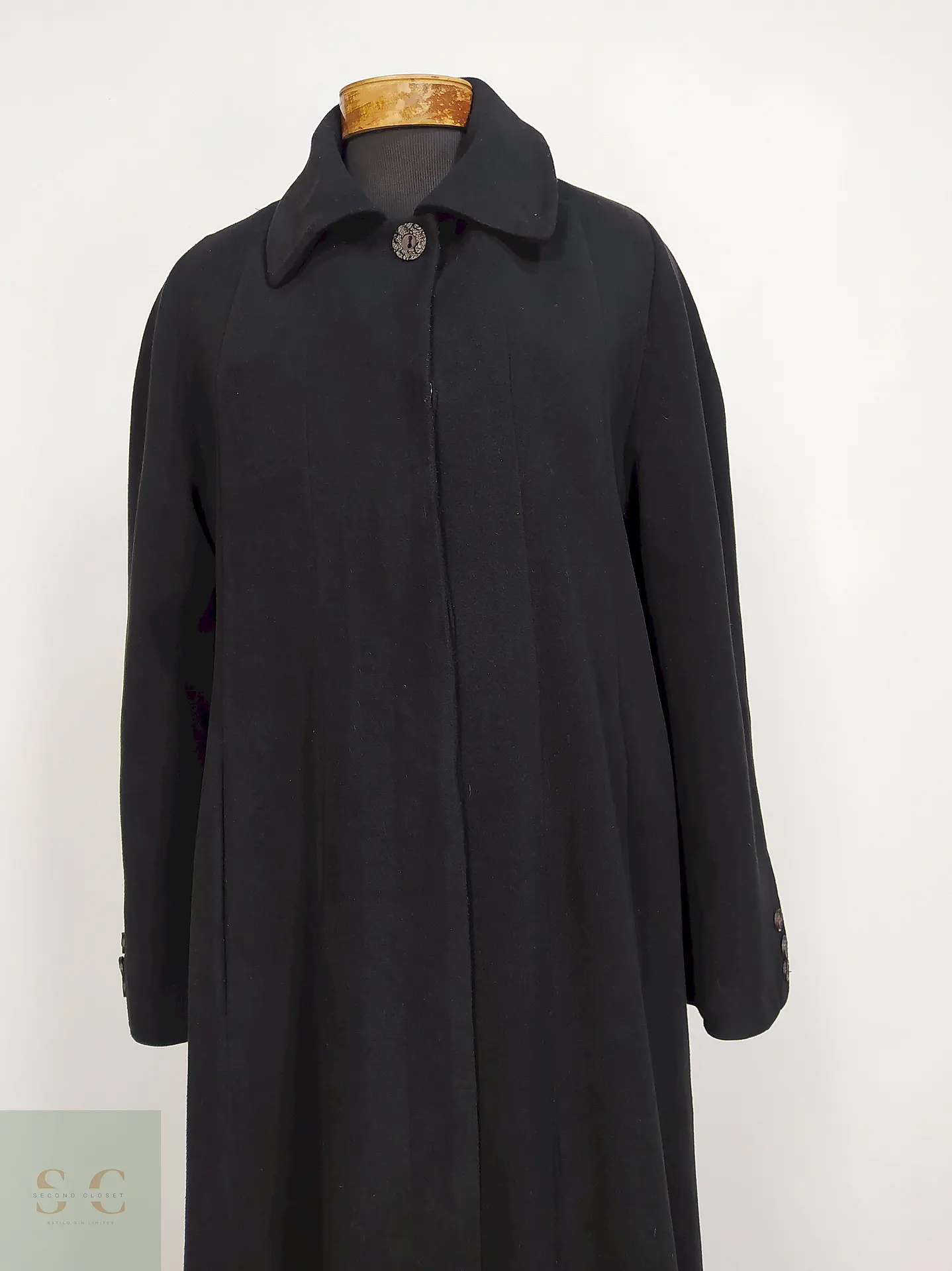 Abrigo Largo Negro Erkuri Talla 46 XXL 6