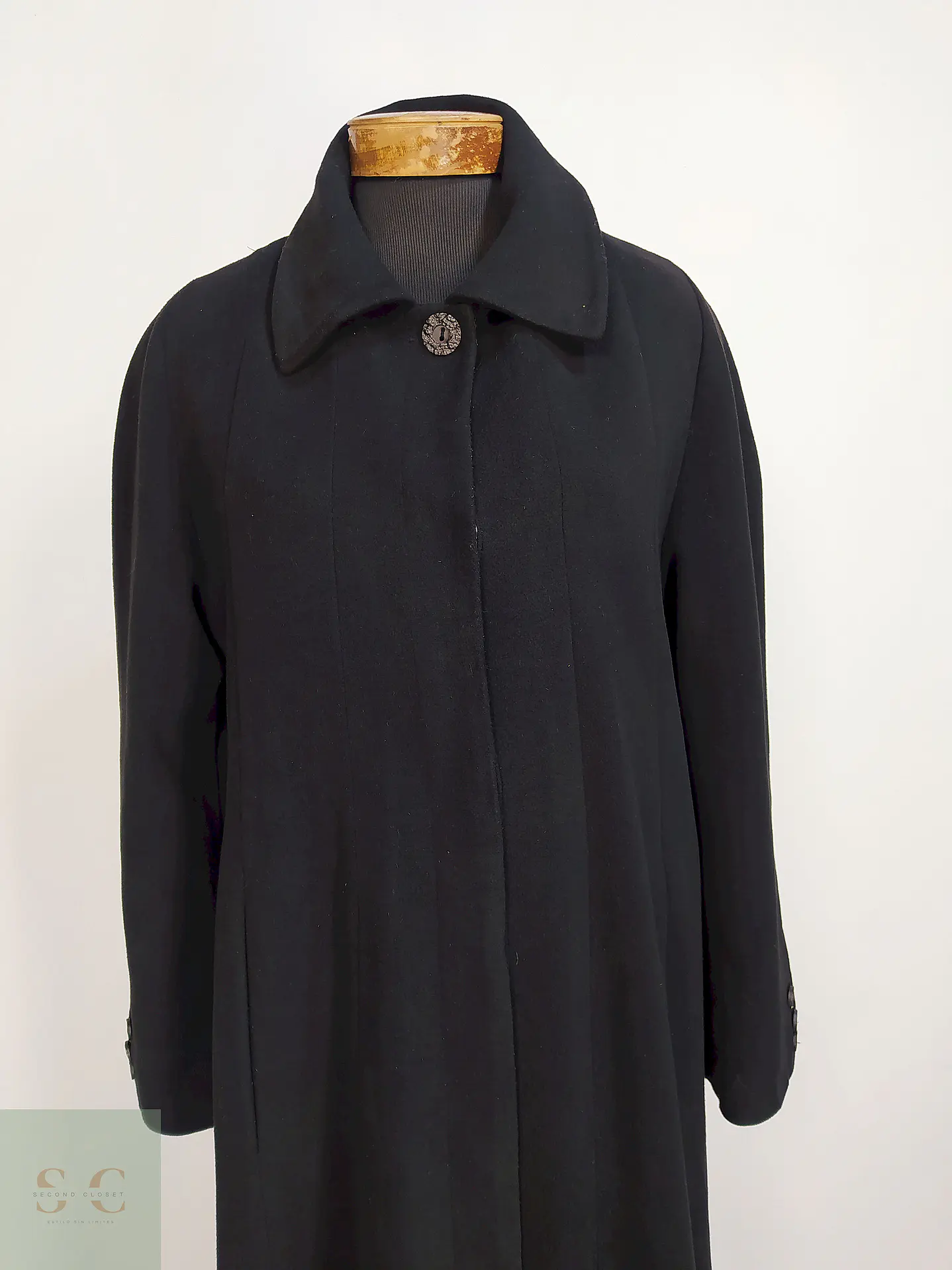 Abrigo Largo Negro Erkuri Talla 46 XXL 7