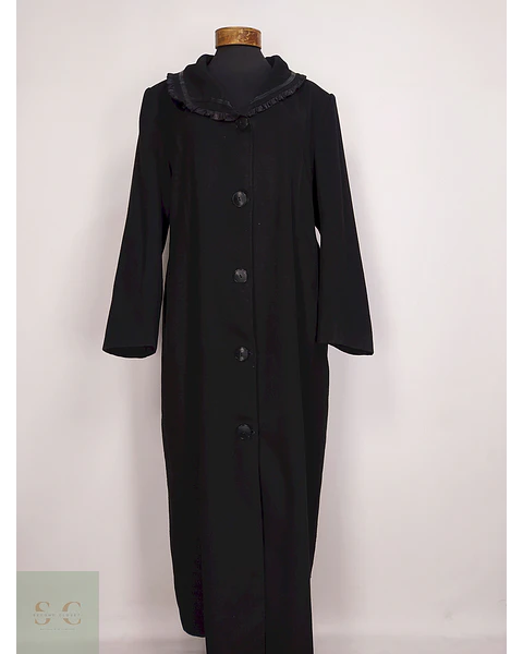 Abrigo Largo Negro Ekrem Talla XL
