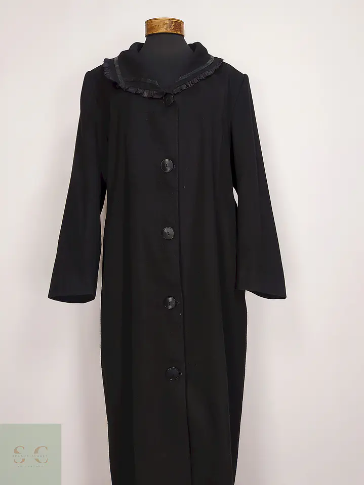 Abrigo Largo Negro Ekrem Talla 44 XL 2
