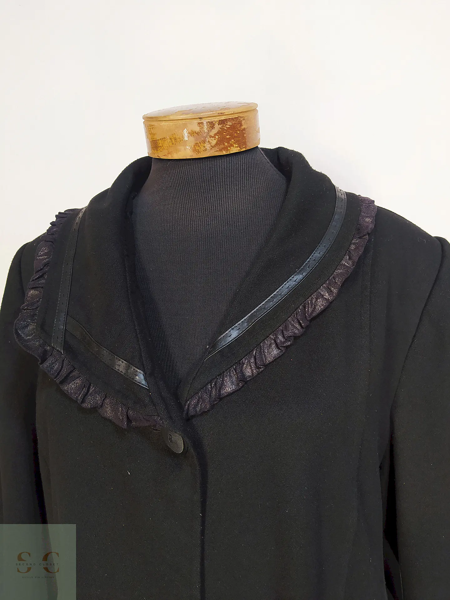 Abrigo Largo Negro Ekrem Talla 44 XL 7