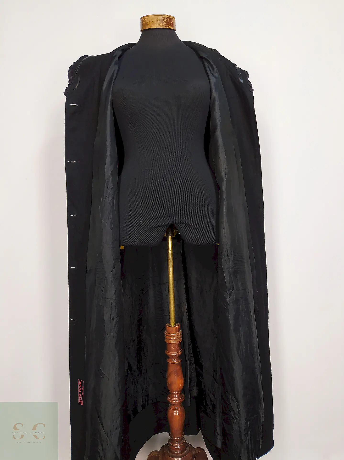 Abrigo Largo Negro Ekrem Talla 44 XL 9