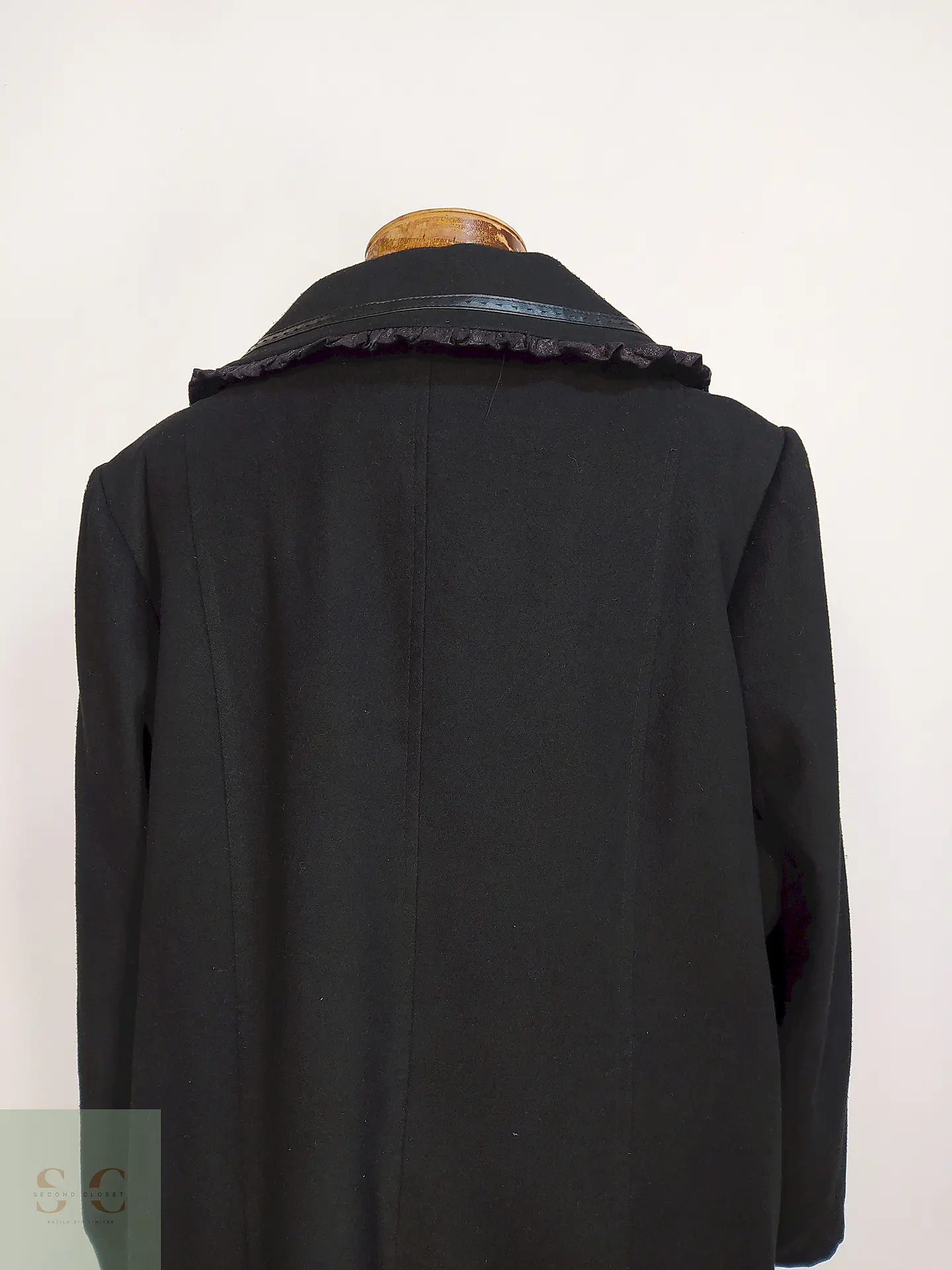 Abrigo Largo Negro Ekrem Talla 44 XL 10