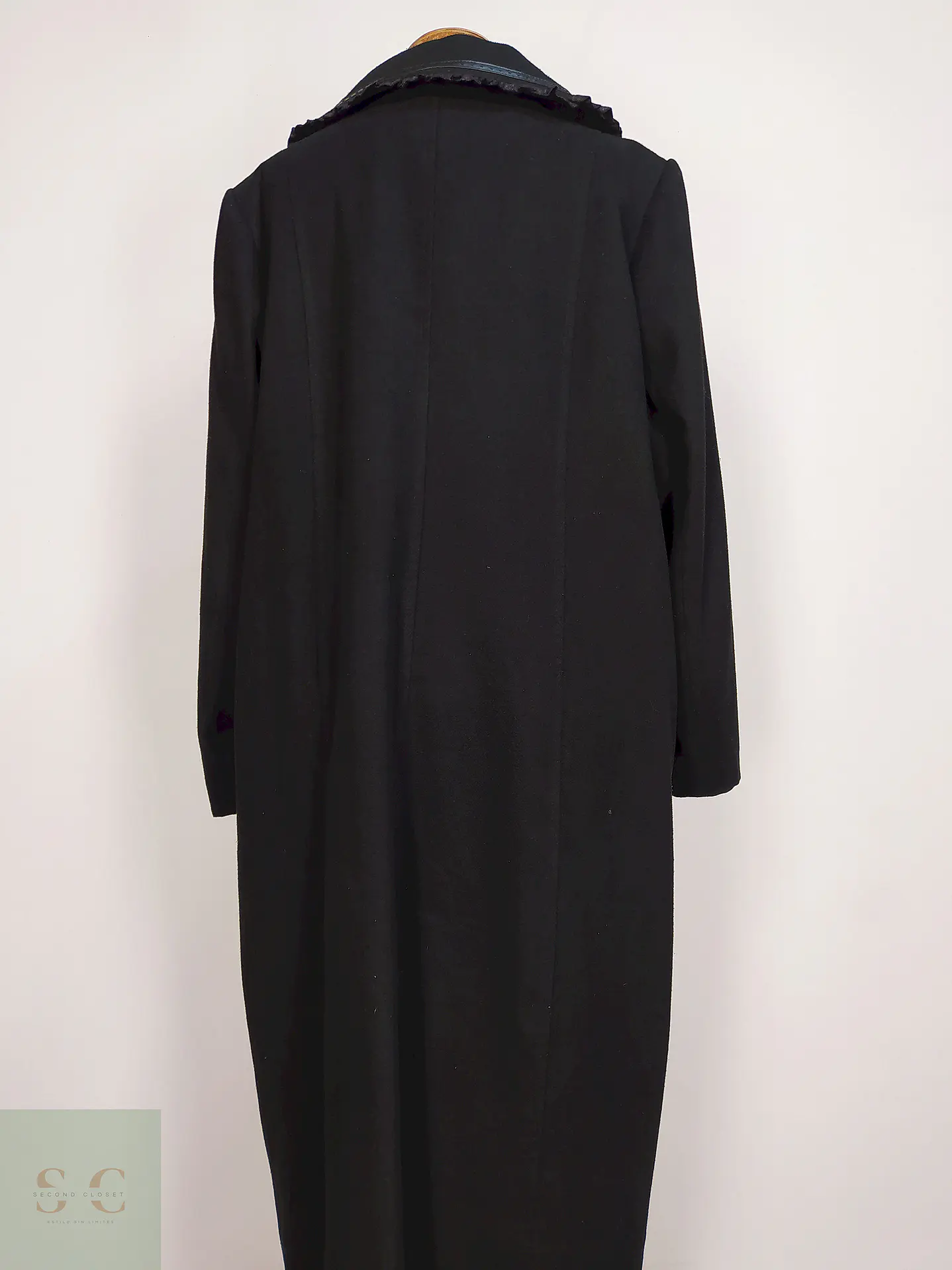 Abrigo Largo Negro Ekrem Talla 44 XL 11