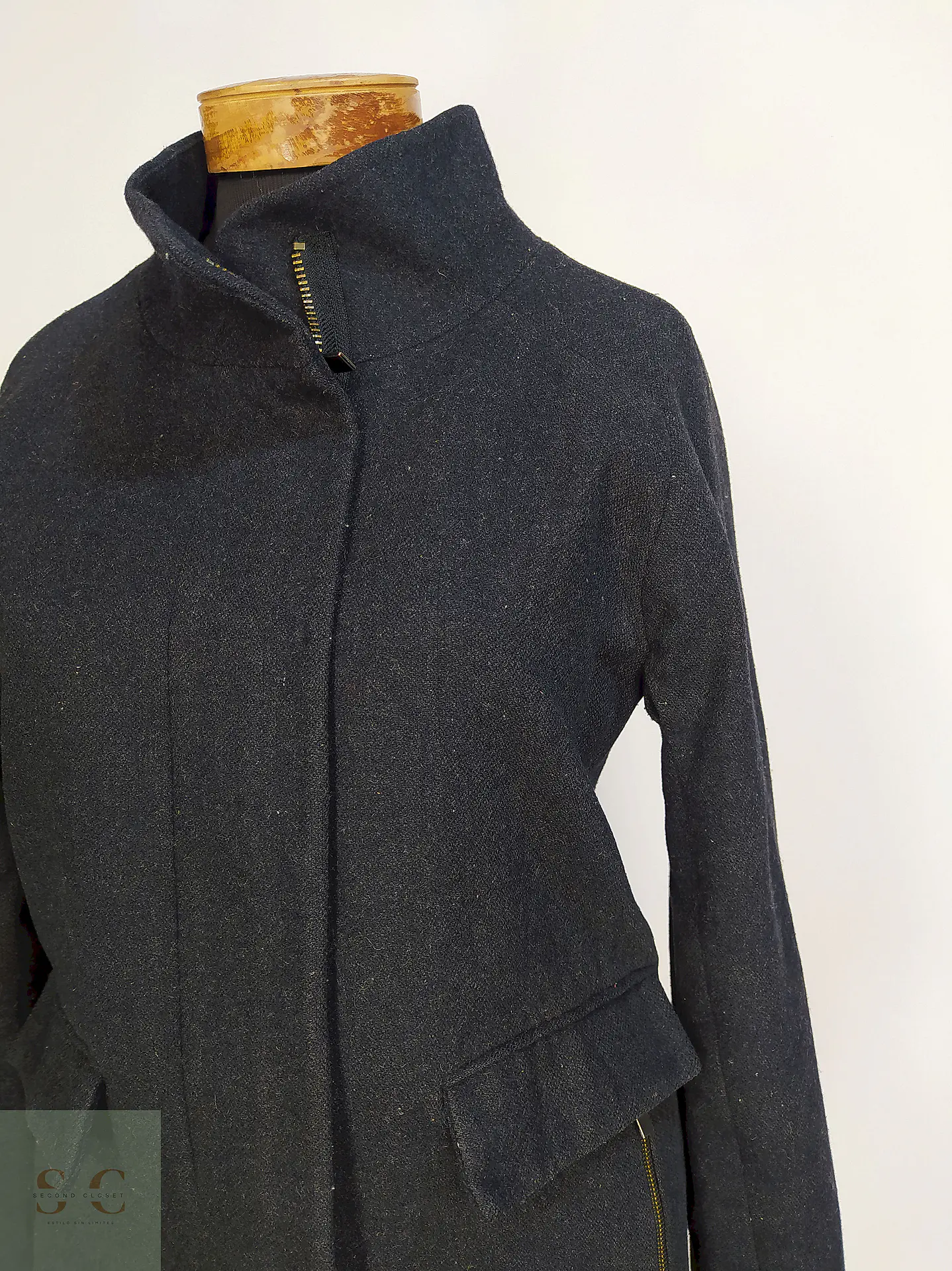 Abrigo Mango Plomo 60% Lana Talla 40 M 4