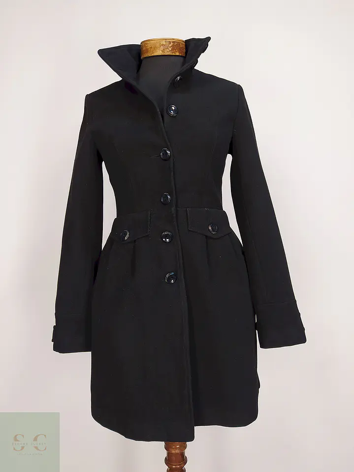 Abrigo Negro Defacto Poliéster Viscosa Talla 38 S/M 1