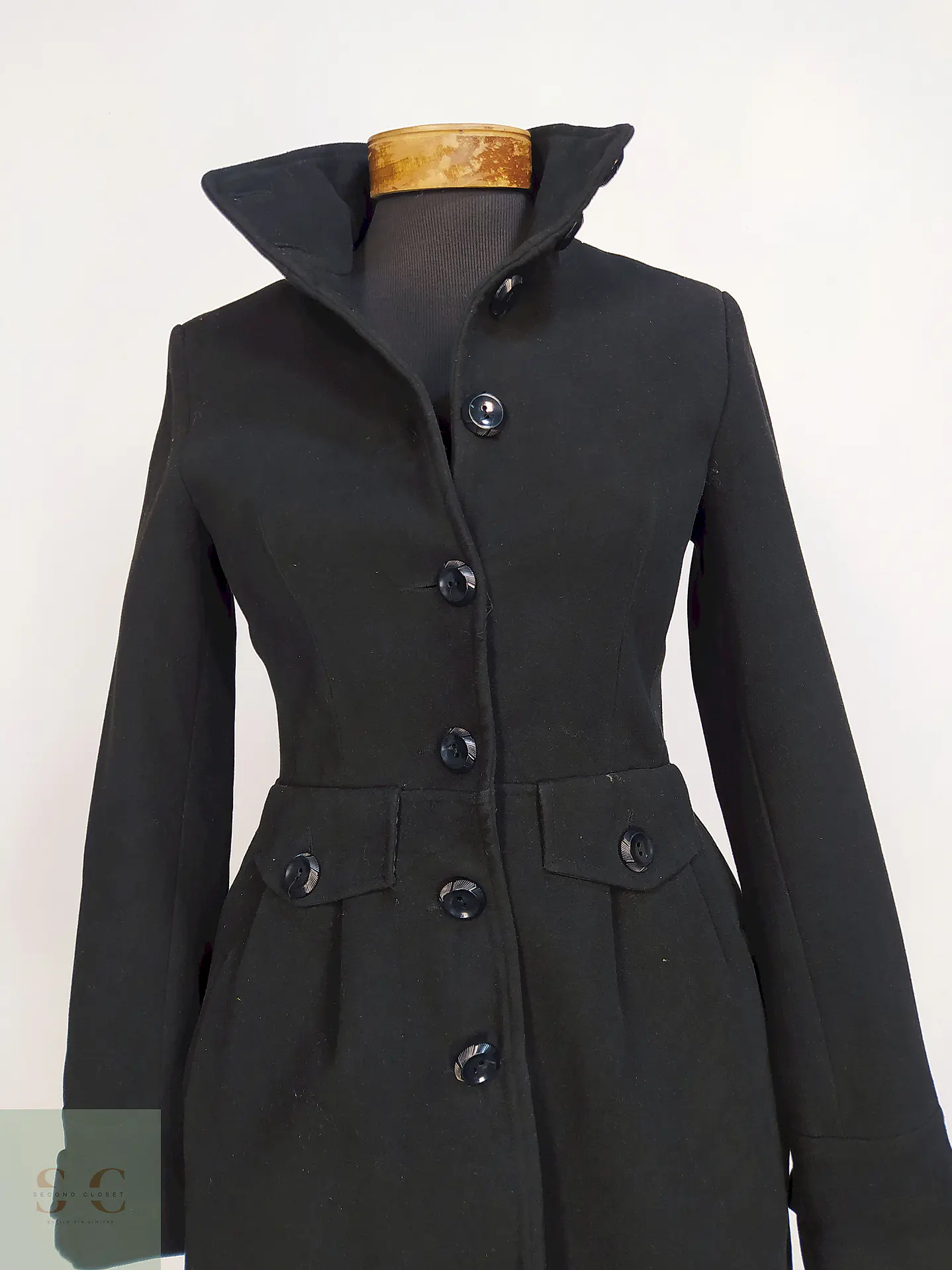 Abrigo Negro Defacto Poliéster Viscosa Talla 38 S/M 3