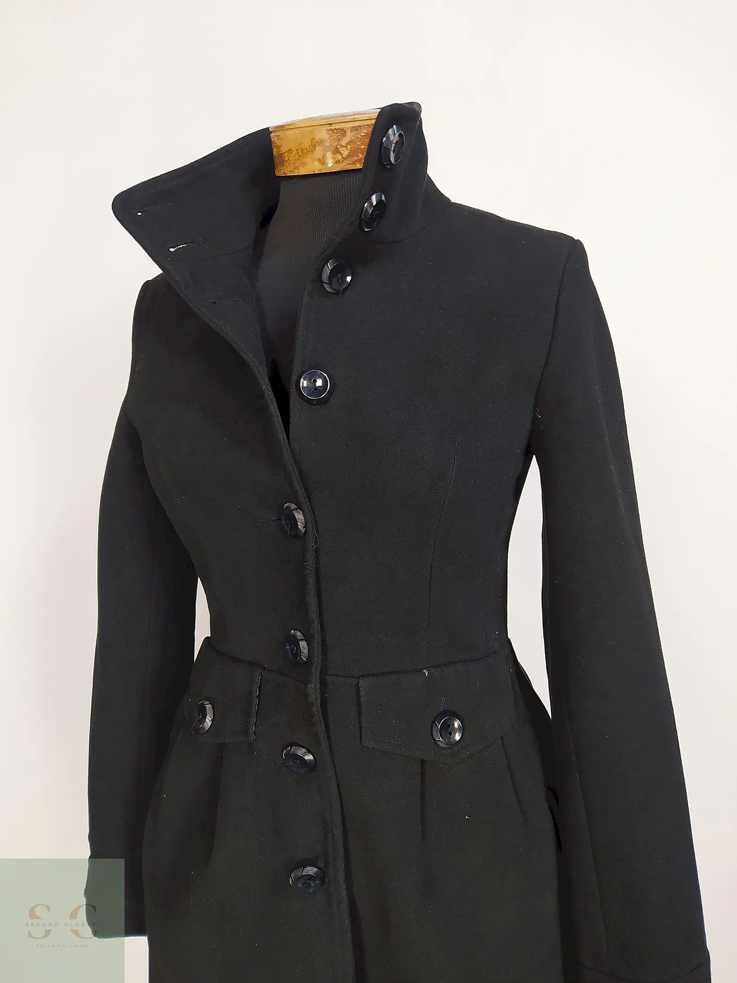 Abrigo Negro Defacto Poliéster Viscosa Talla 38 S/M 6