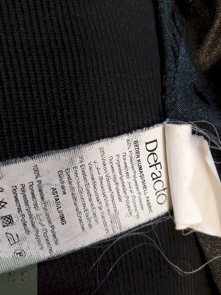 Abrigo Negro Defacto Poliéster Viscosa Talla 38 S/M 7