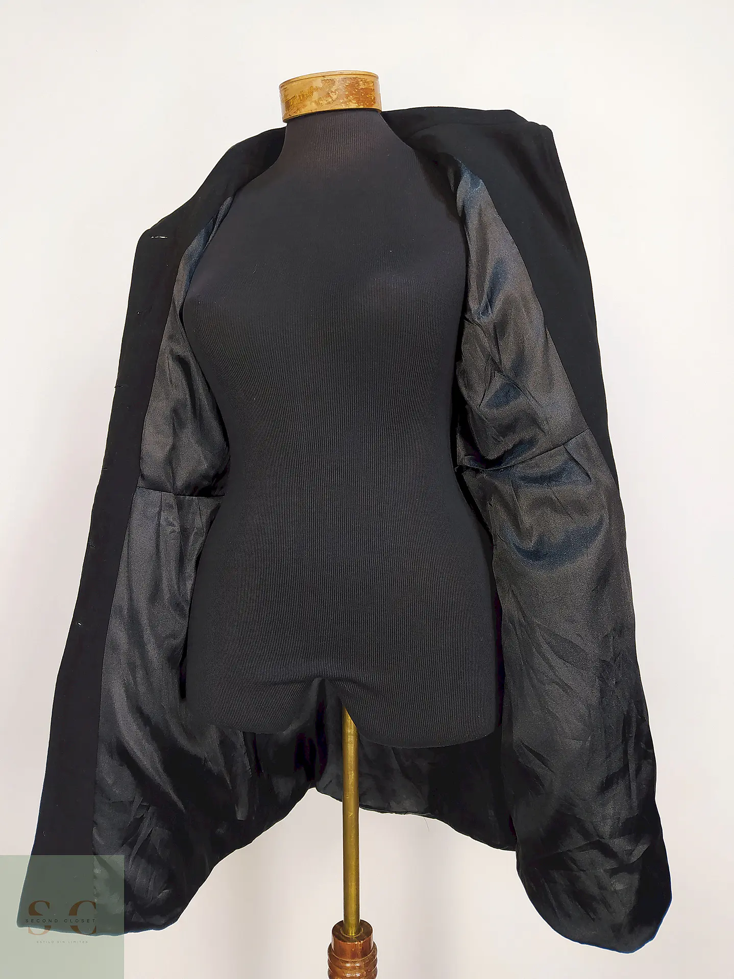 Abrigo Negro Defacto Poliéster Viscosa Talla 38 S/M 8