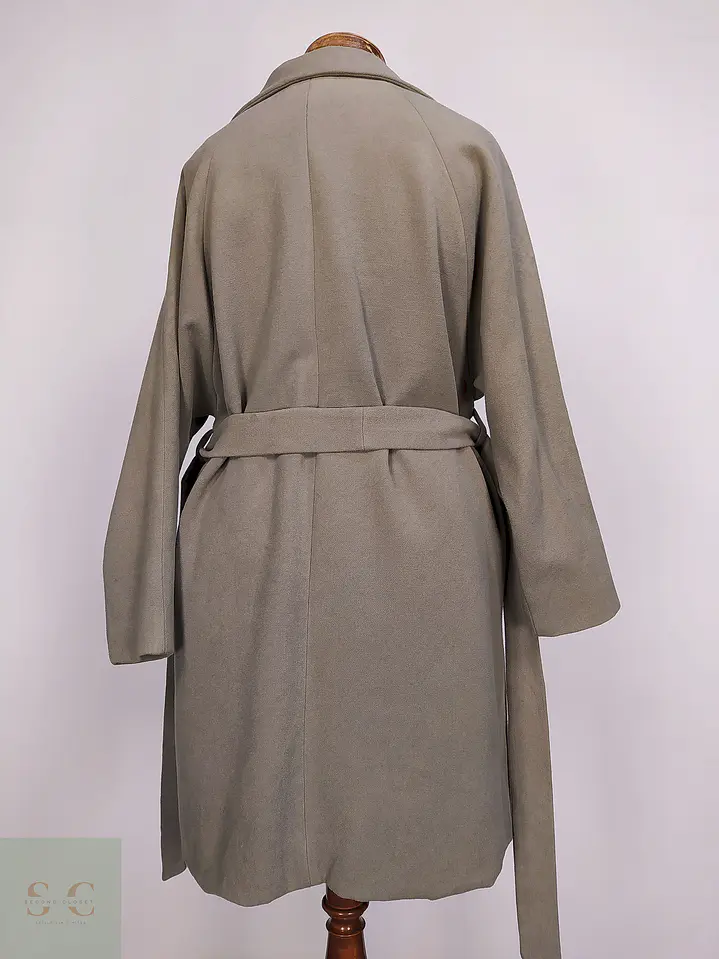 Abrigo Hennin Verde con Cinto Poliéster Talla 38 S/M 7