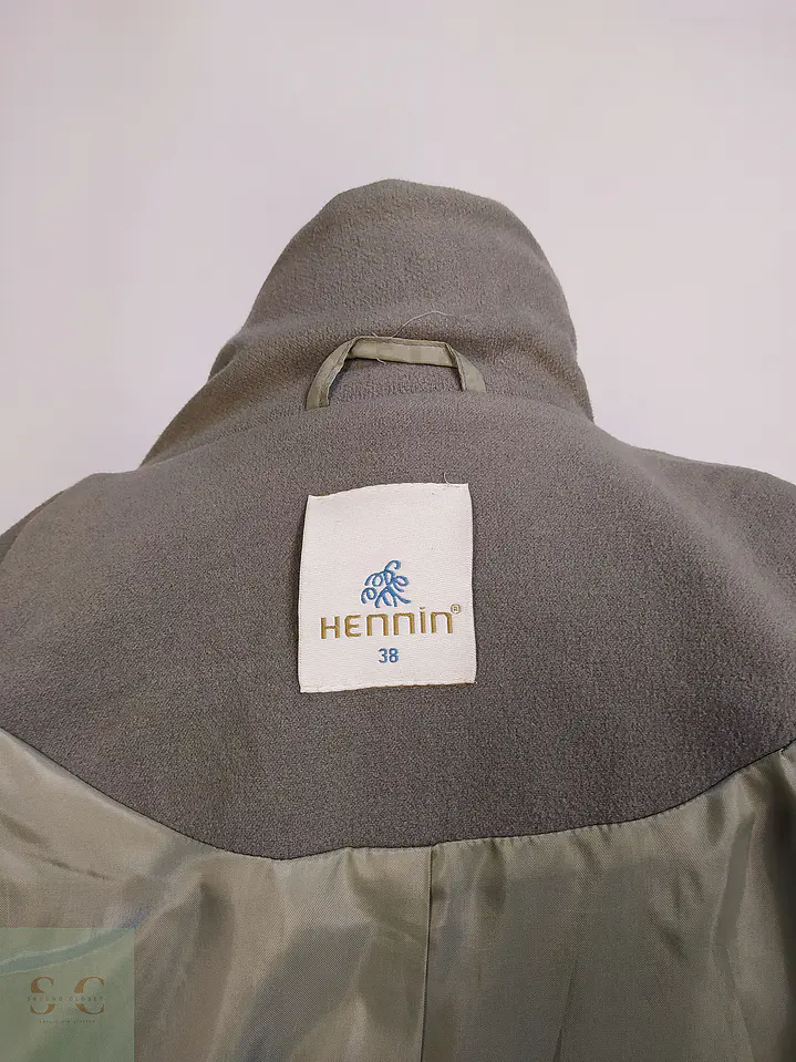 Abrigo Hennin Verde con Cinto Poliéster Talla 38 S/M 8
