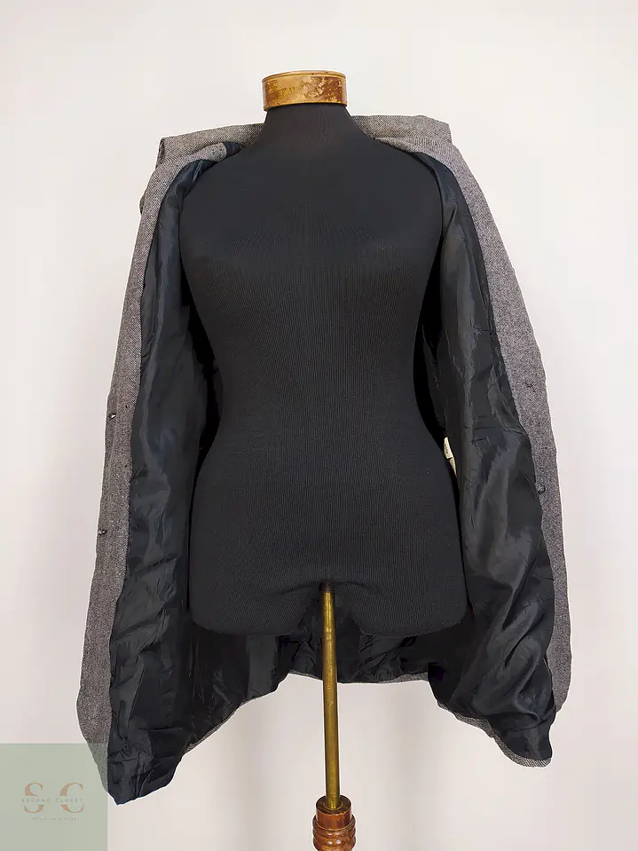 Abrigo Batik Gris Algodón con Cinto Talla 40 M 8