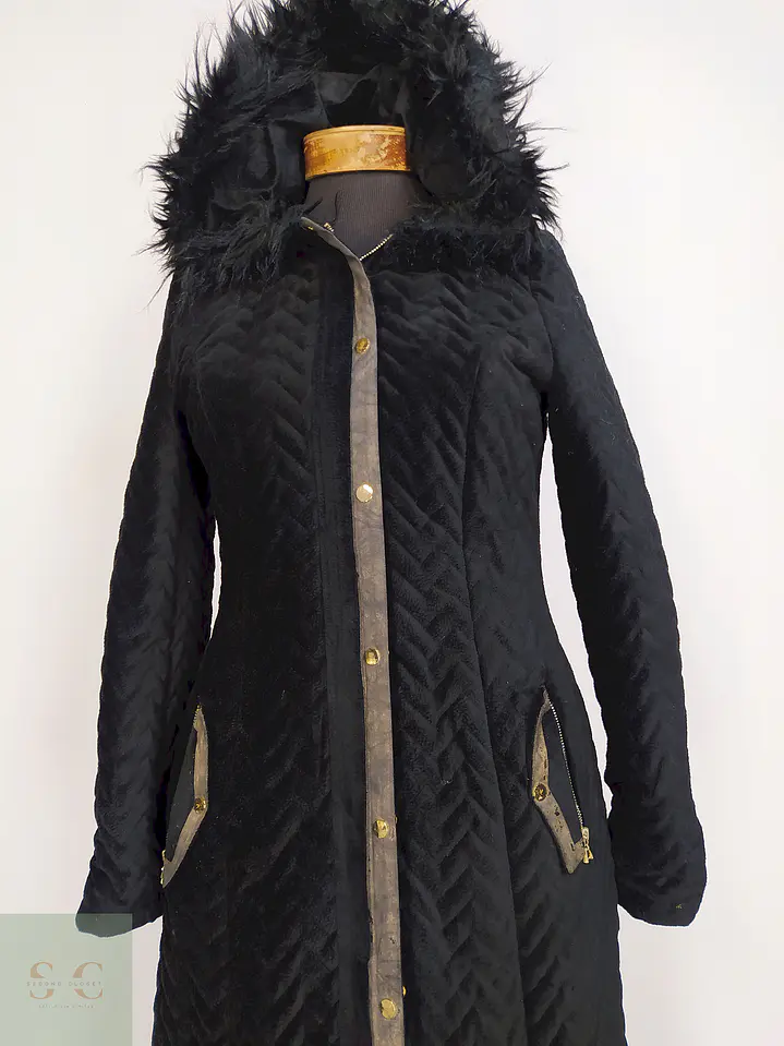 Abrigo Selam Negro con Gorro Algodón Lycra Poliéster Talla 38 S/M 3