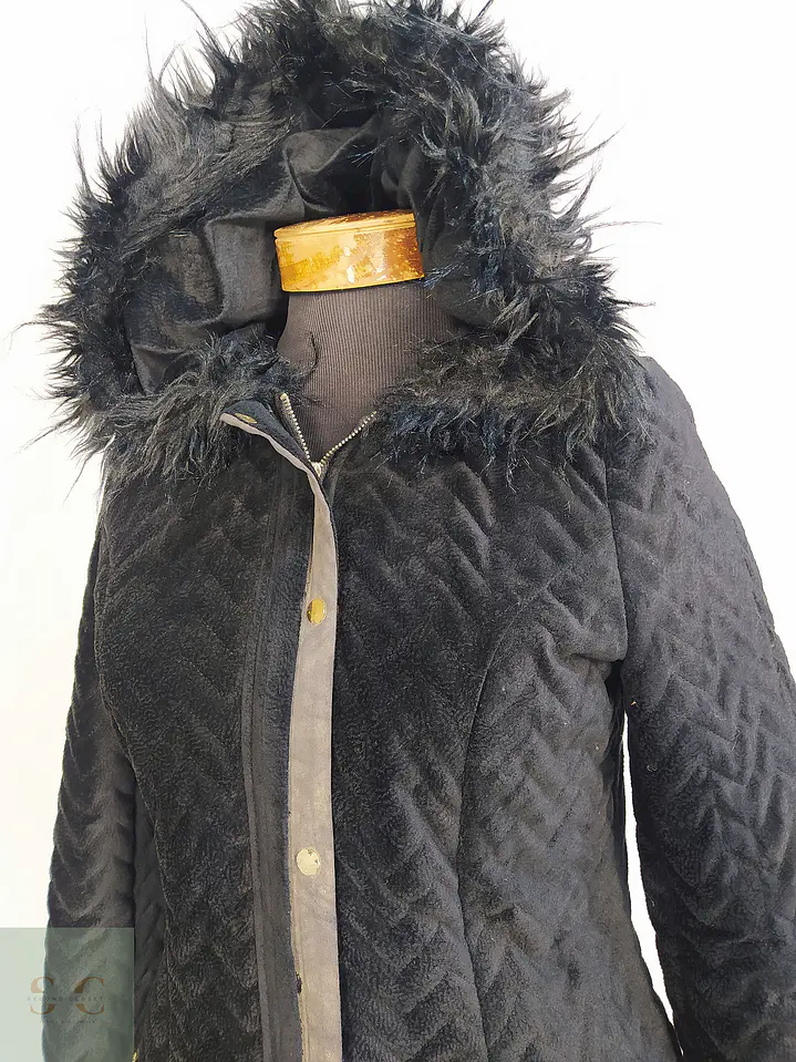 Abrigo Selam Negro con Gorro Algodón Lycra Poliéster Talla 38 S/M 7