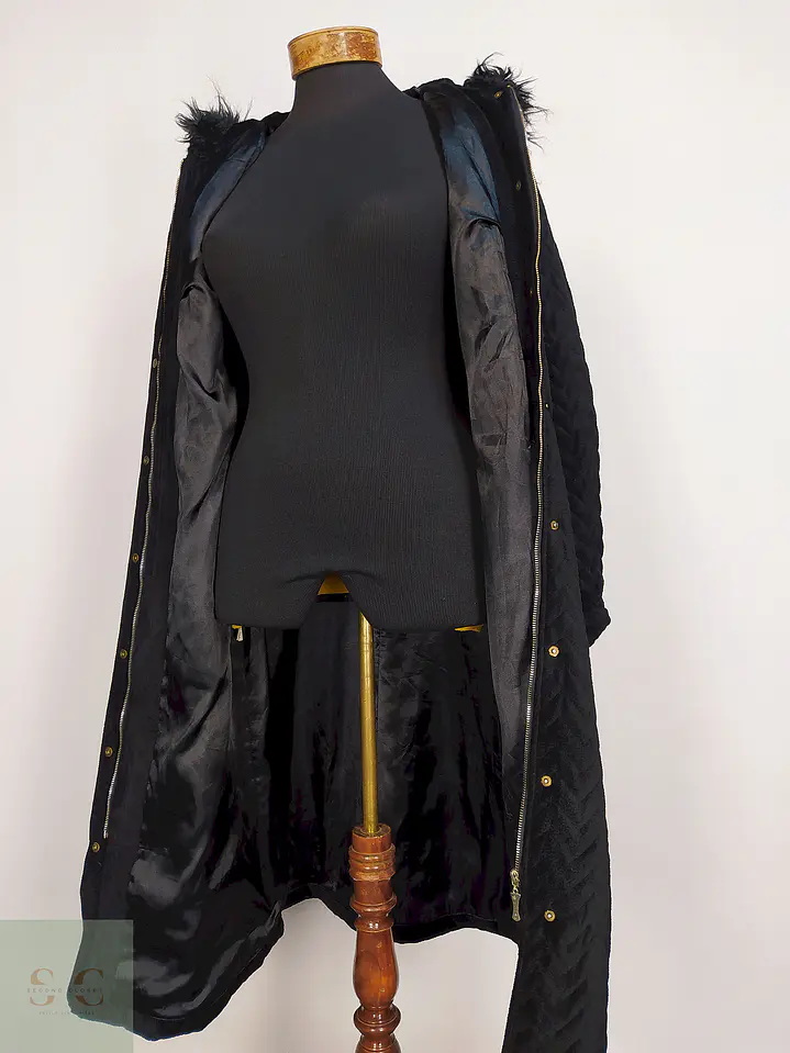 Abrigo Selam Negro con Gorro Algodón Lycra Poliéster Talla 38 S/M 9